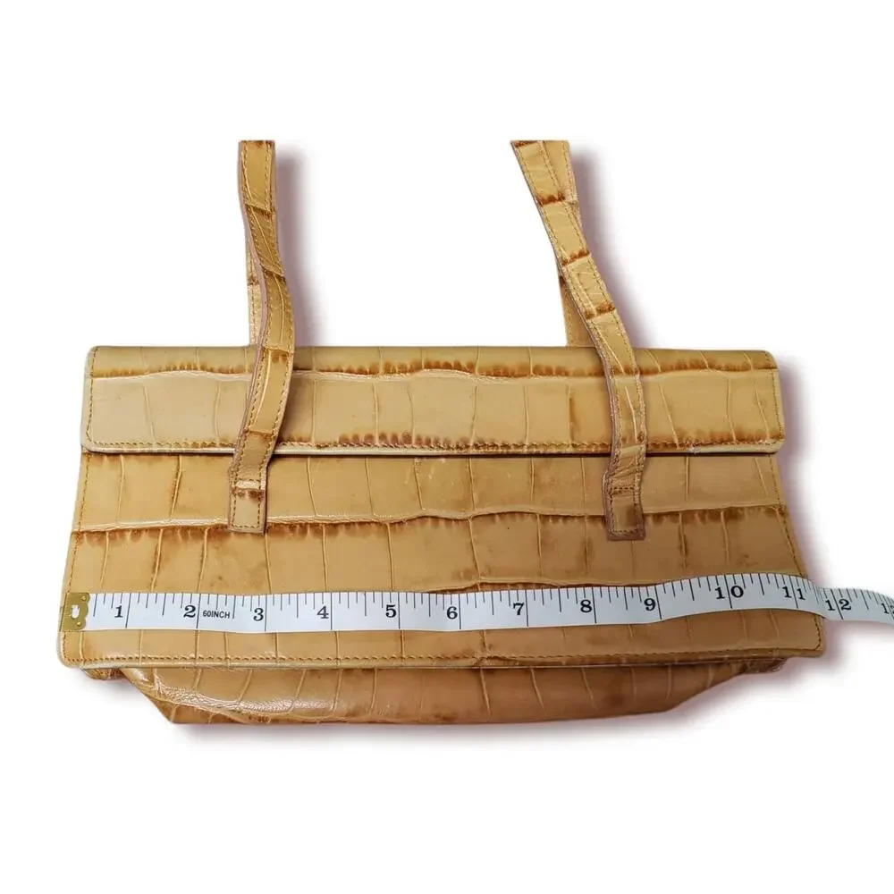 Michael Rome by Besozzi Genuine Light Brown / Tan Leather Made In Italy Purse